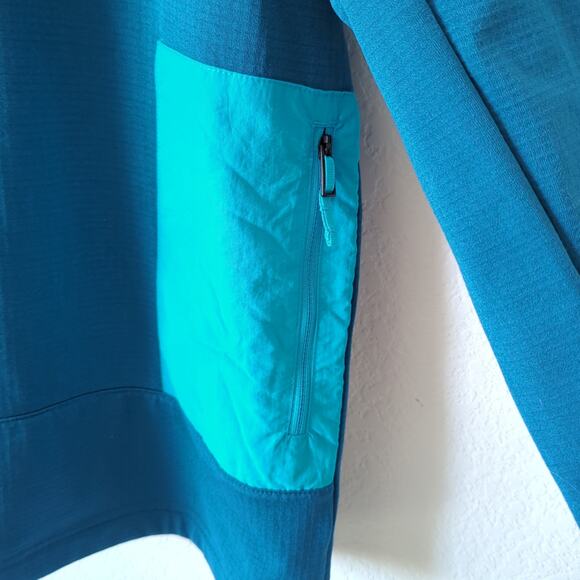 The North Face Men's Wayroute Full Zip Jacket Blue Thermal Grid Fleece Large - Picture 7 of 8